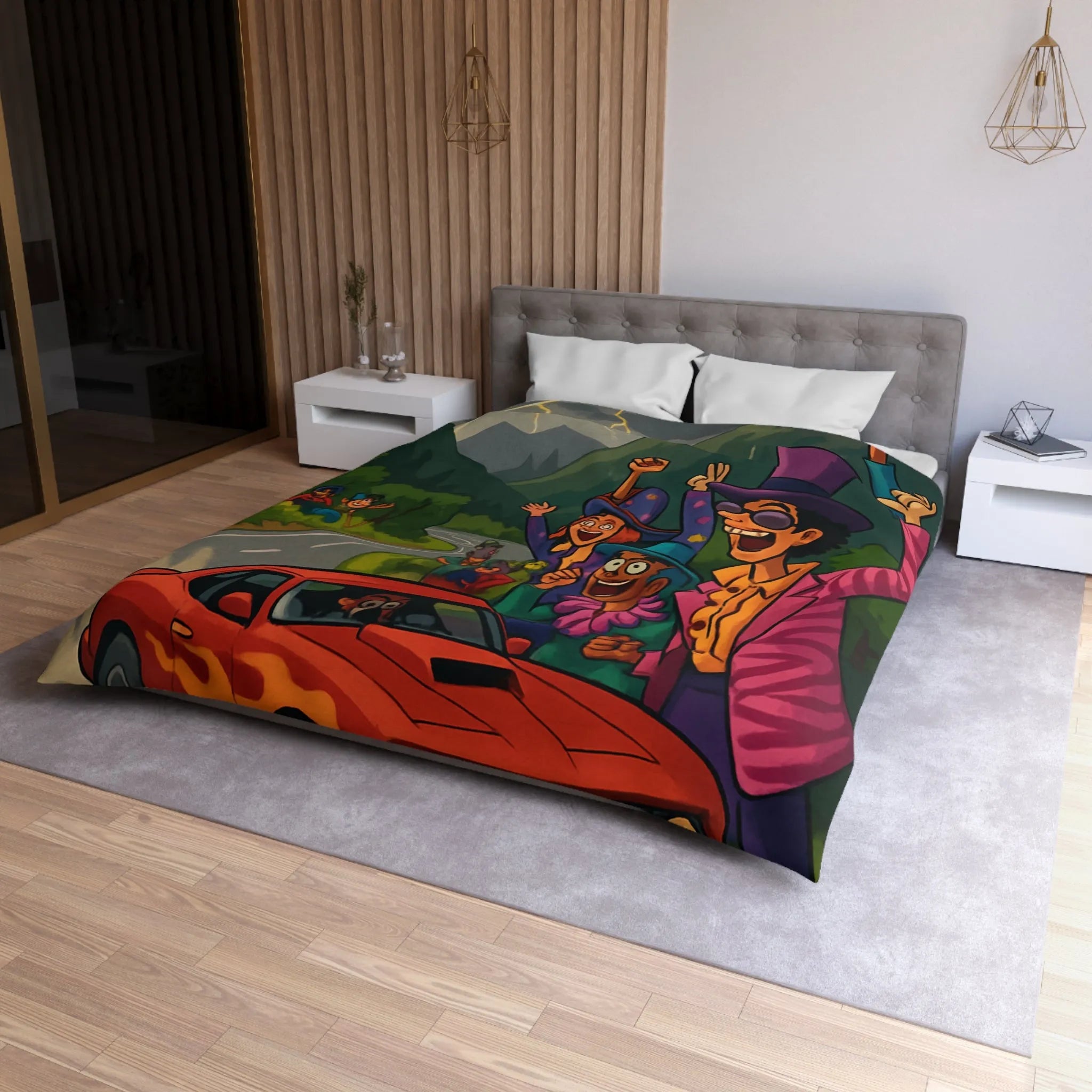 Housse de Couette Microfibre Création Artistique Moderne Design Exclusif Décoration Chambre