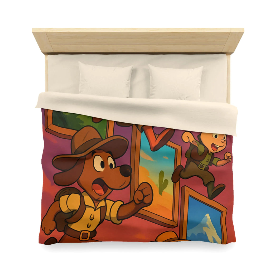 Housse de Couette Microfibre Art Graphique Contemporain Style Décoratif Chambre Tendance