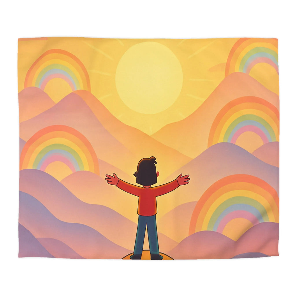 Housse de Couette Microfibre Art Graphique Contemporain Style Décoratif Chambre Tendance