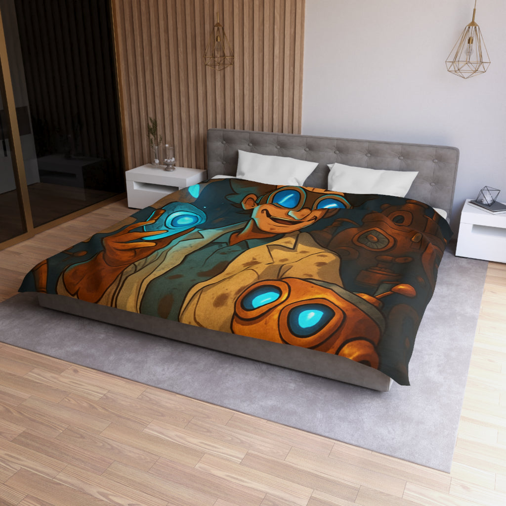 Housse de Couette Microfibre Motif Créatif Original Style Contemporain Chambre Élégante