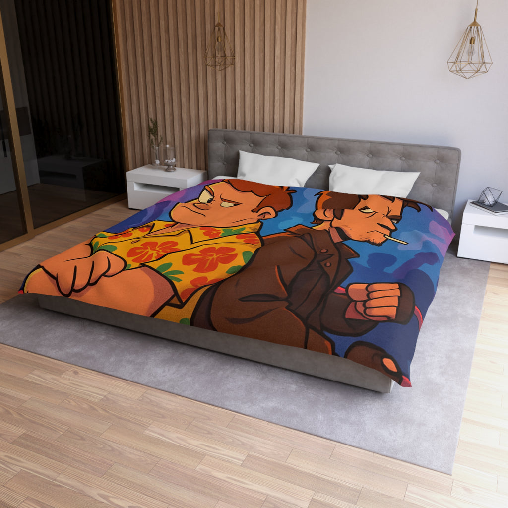 Housse de Couette Microfibre Illustration Unique Design Moderne Décoration Intérieure Raffinée