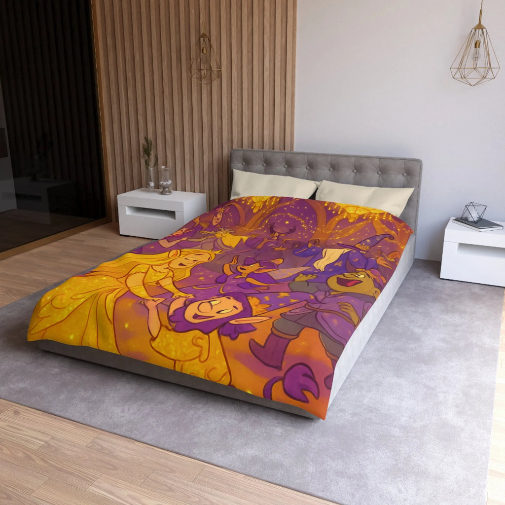 Housse de Couette Féerique avec Elfe dans une Scène de Fête Magique Enchantée