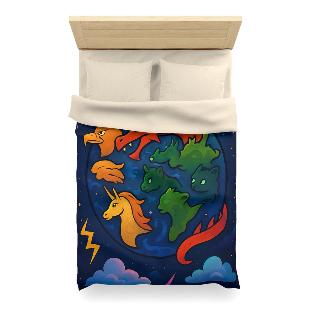 Housse de Couette Microfibre Illustration Unique Design Moderne Décoration Intérieure Raffinée