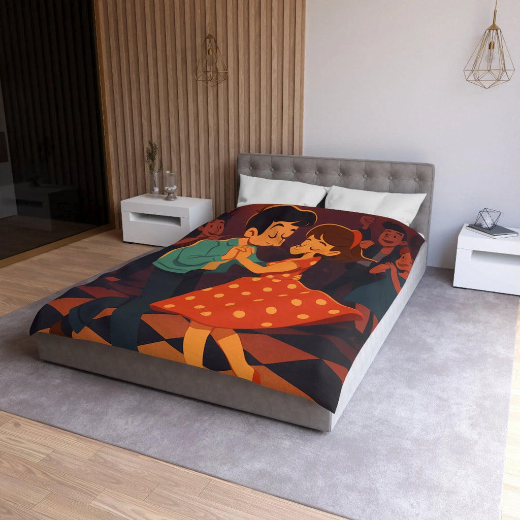 Housse de Couette Microfibre Art Graphique Contemporain Style Décoratif Chambre Tendance