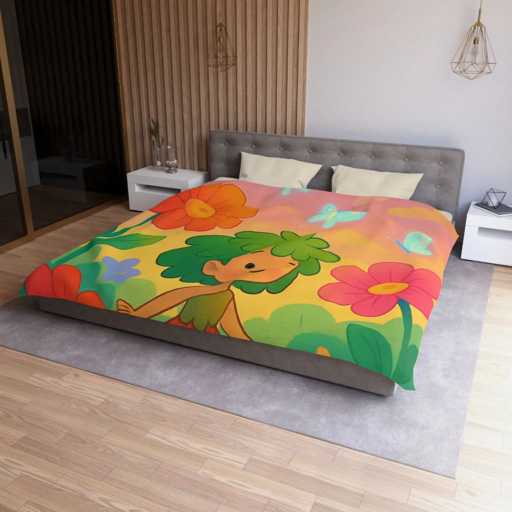 Enchantement floral coloré avec nuages et papillons parfait pour chambre d'enfant rêveuse