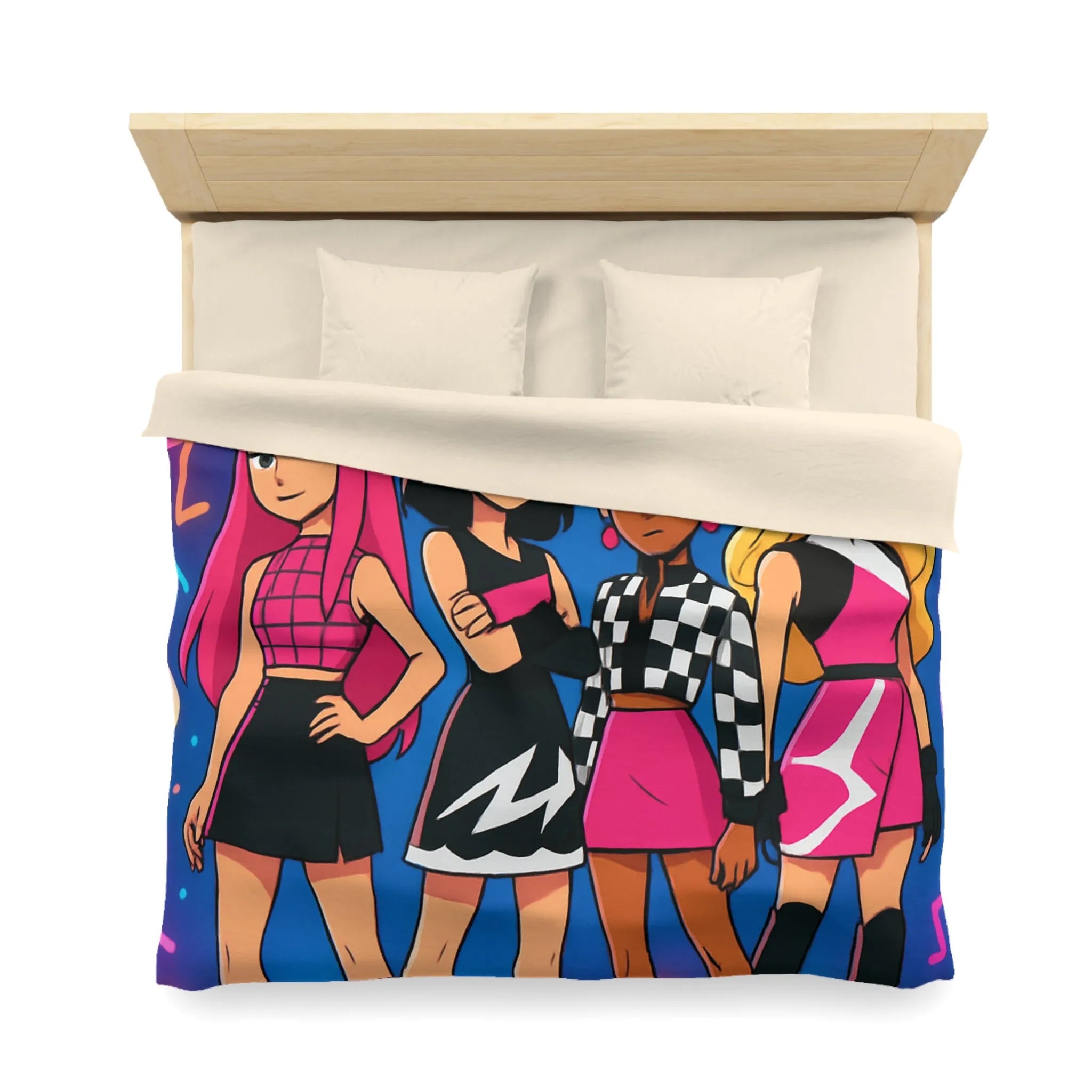 Housse de couette colorée avec un design moderne et des motifs géométriques éclatants