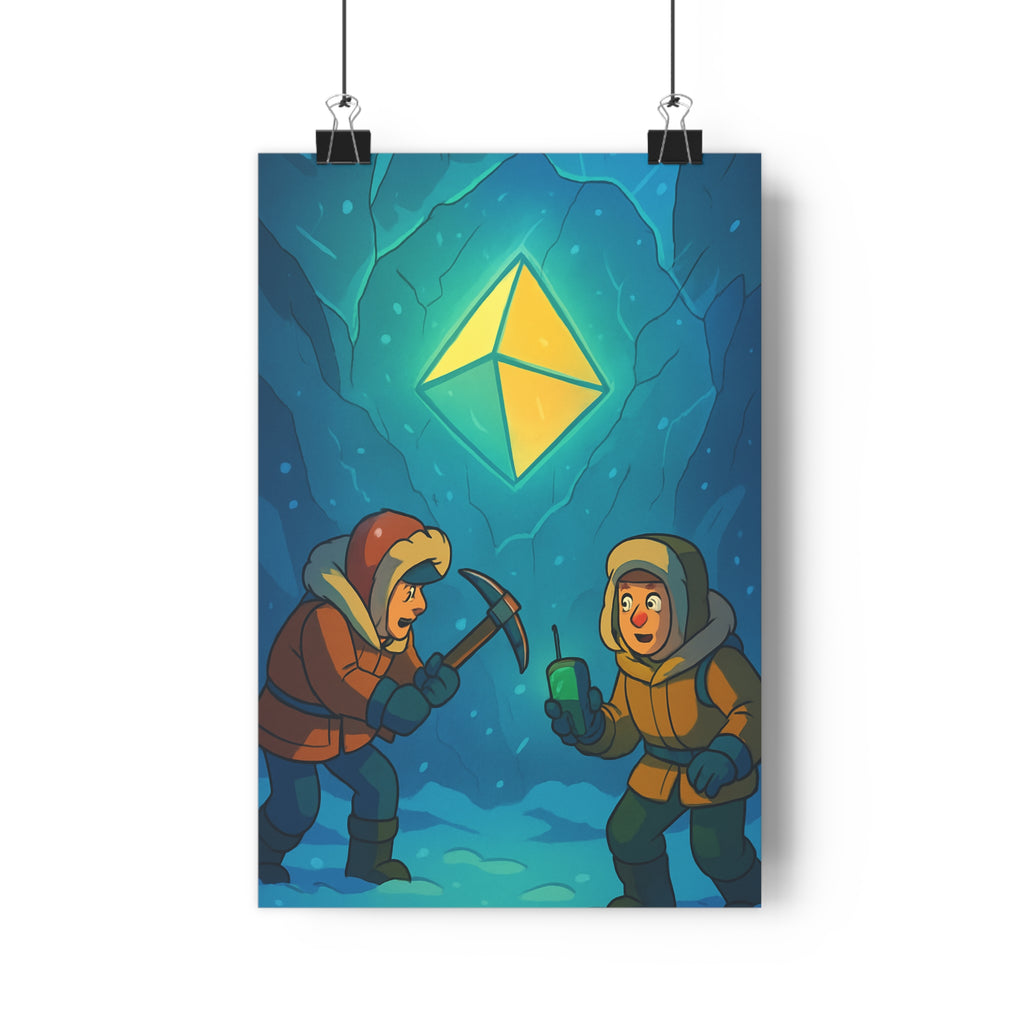 Poster décoratif cartoon bleu jaune explorateur aventure mystérieux chambre salon intrigue moderne unique qualité