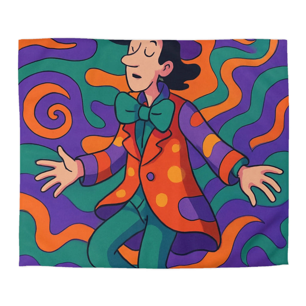 Housse de couette colorée avec motif psychédélique inspirant créativité et détente pour chambre cosy