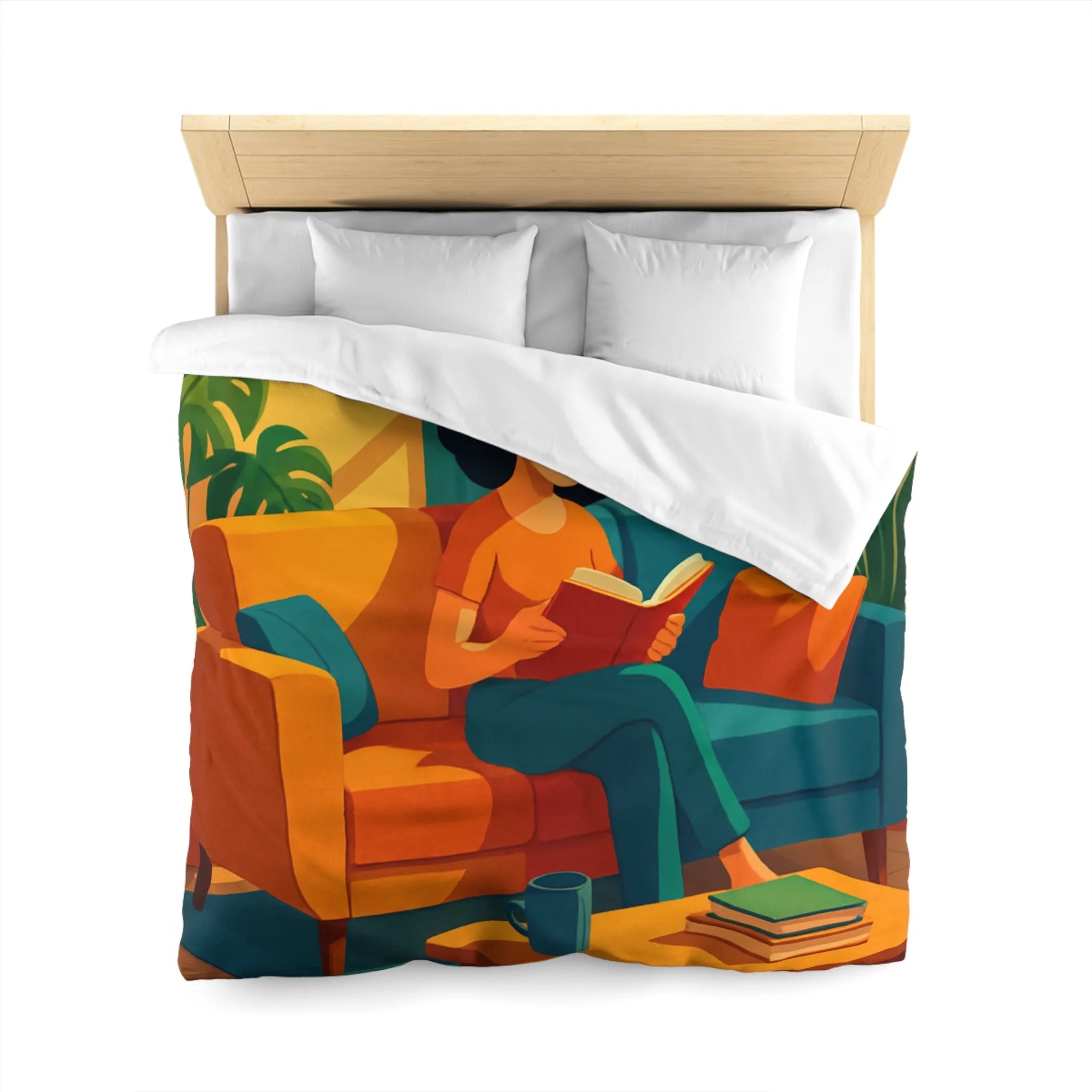 Housse de couette colorée pour ambiance chaleureuse inspirée de l'art moderne et rétro