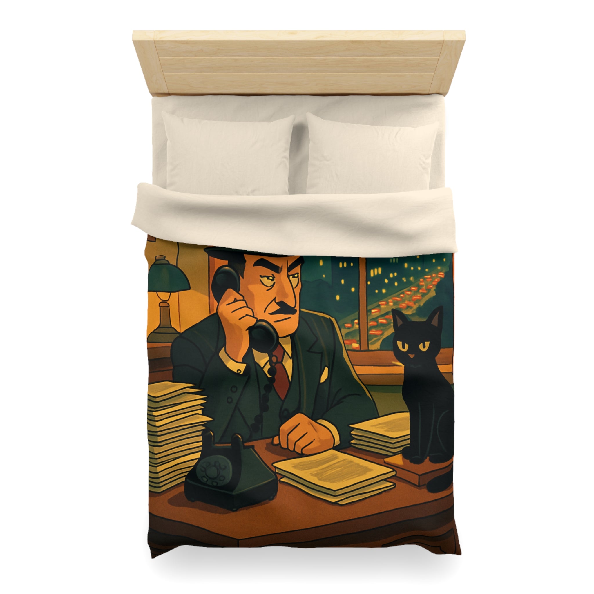 Housse de Couette Microfibre Motif Créatif Original Style Contemporain Chambre Élégante