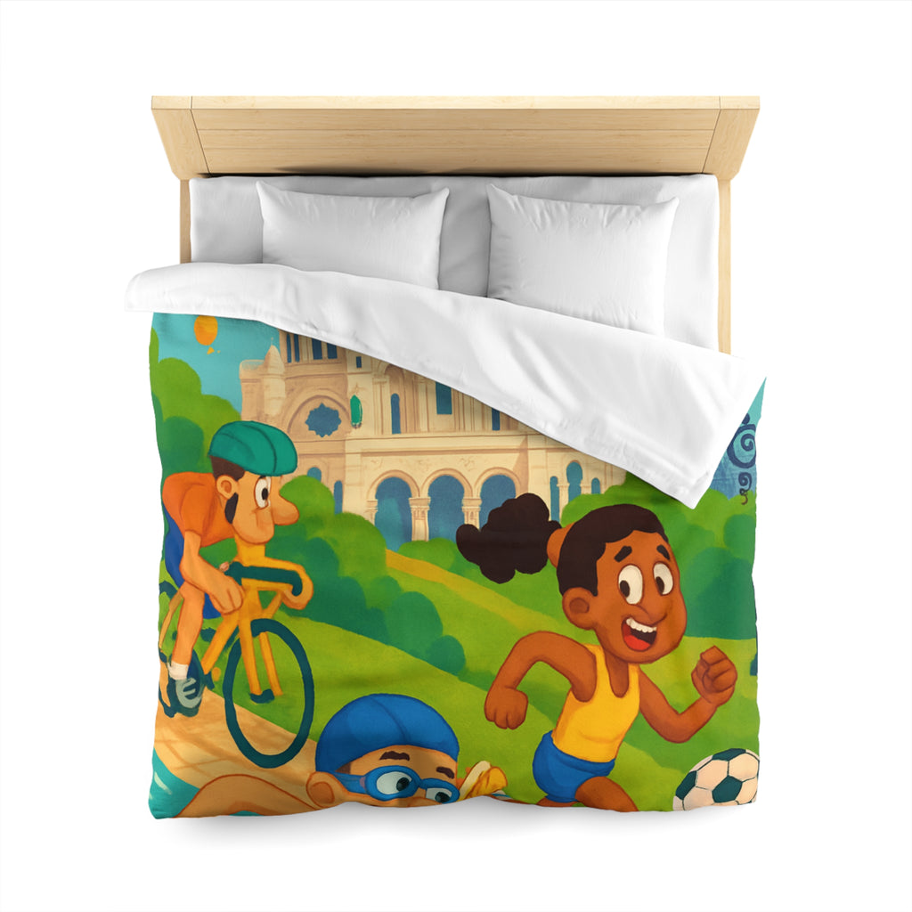 Housse de Couette Microfibre Illustration Unique Design Moderne Décoration Intérieure Raffinée