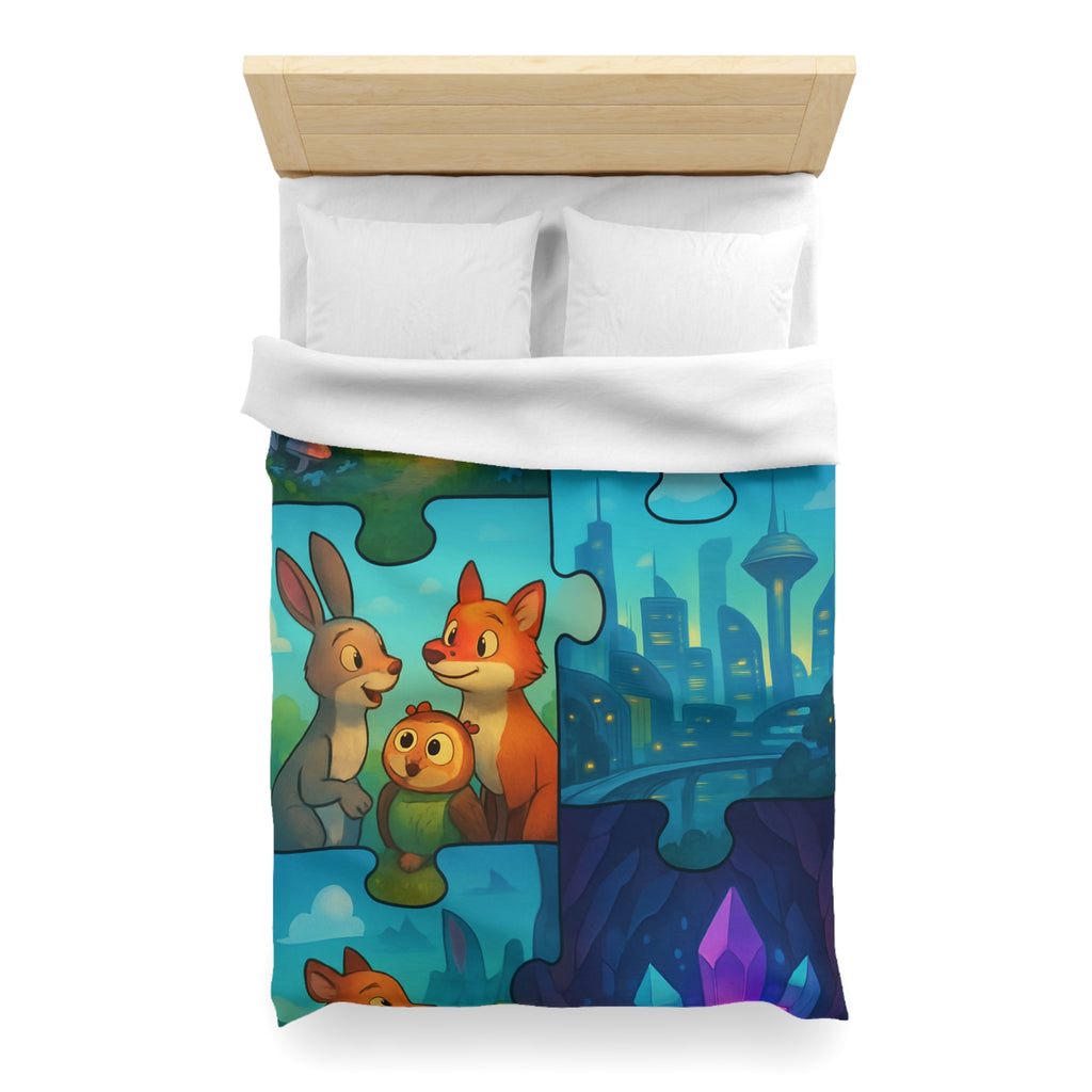 Housse de Couette Microfibre Design Artistique Moderne Décoration Chambre Confort Premium