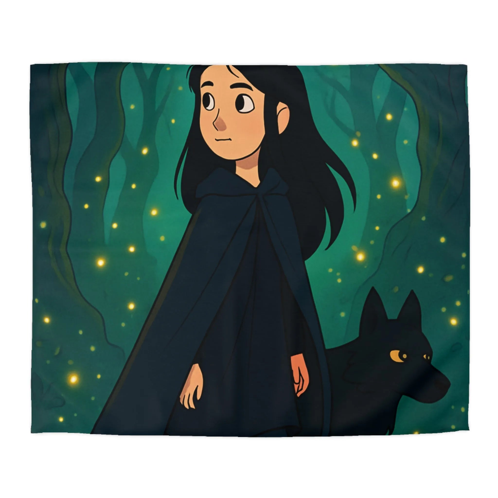 Envolez-vous vers un monde enchanté avec cette housse de couette forêt mystique