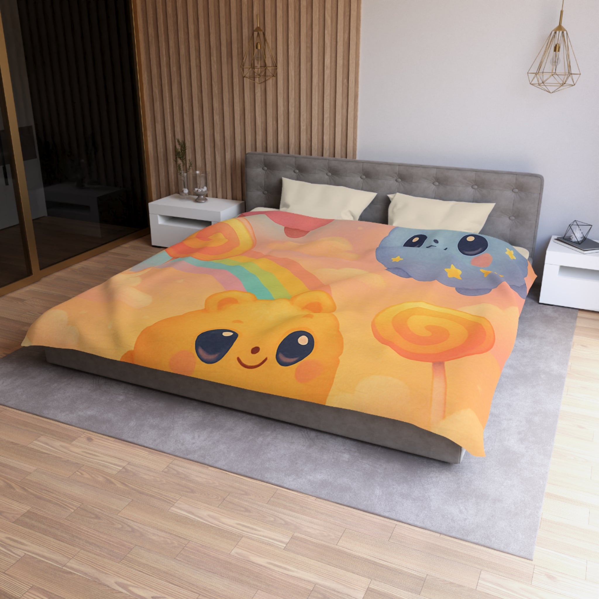 Housse de Couette Microfibre Design Artistique Moderne Décoration Chambre Confort Premium