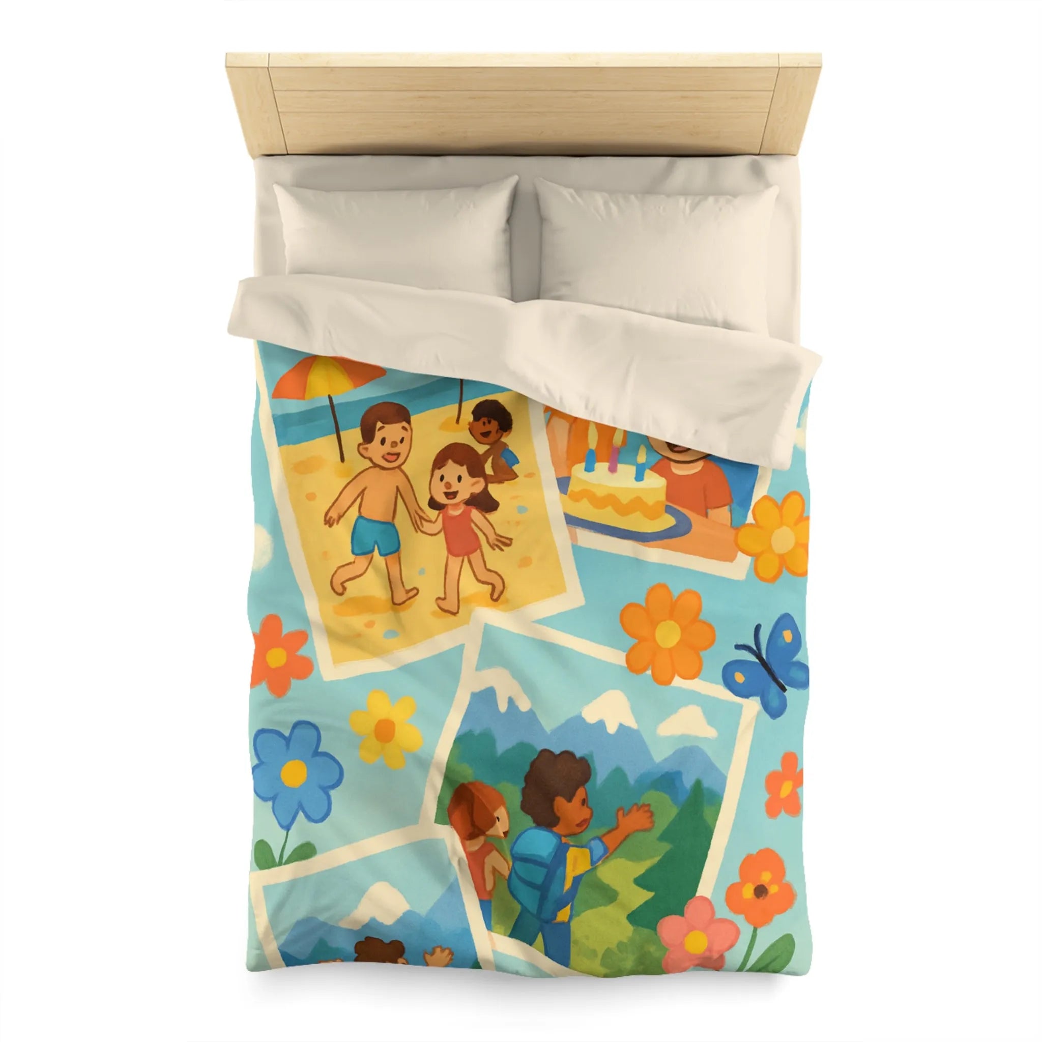 Housse de Couette Enfant : Aventures Ludiques en Été avec Amis et Nature