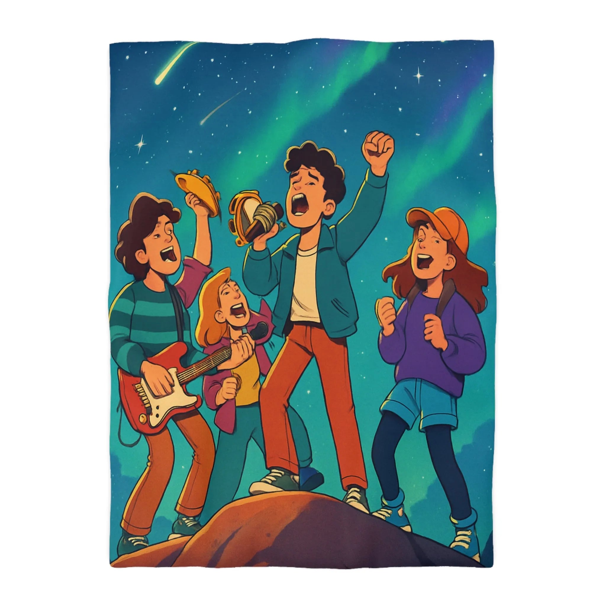 Housse de Couette Microfibre Art Graphique Contemporain Style Décoratif Chambre Tendance