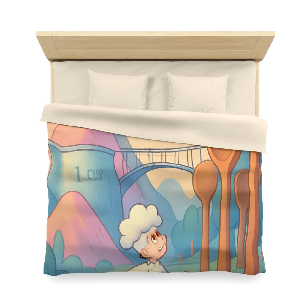 Housse de couette fantaisie chefs rêveurs et paysages de cuisine magiques pour enfants