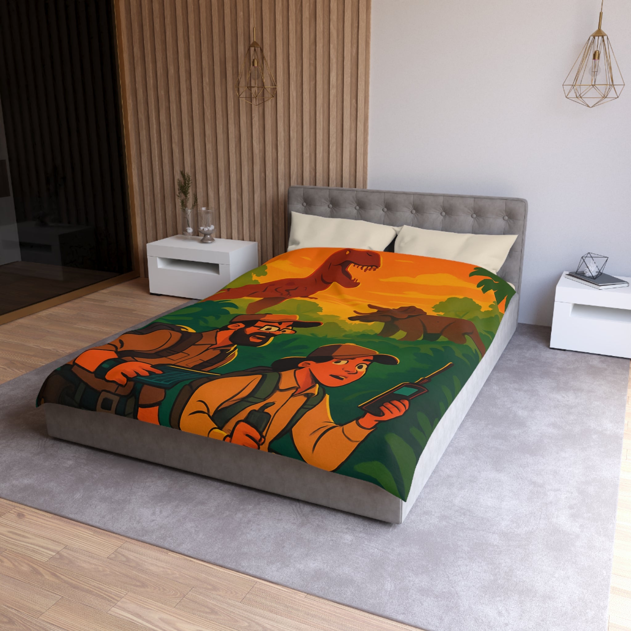 Housse de Couette Microfibre Illustration Unique Design Moderne Décoration Intérieure Raffinée