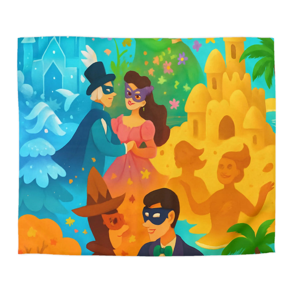 Housse de couette féerique avec papillons, fleurs et châteaux pour chambre colorée