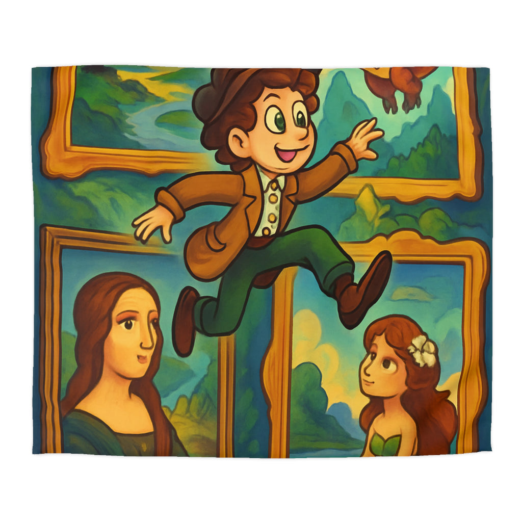 Housse de Couette Microfibre Design Artistique Moderne Décoration Chambre Confort Premium