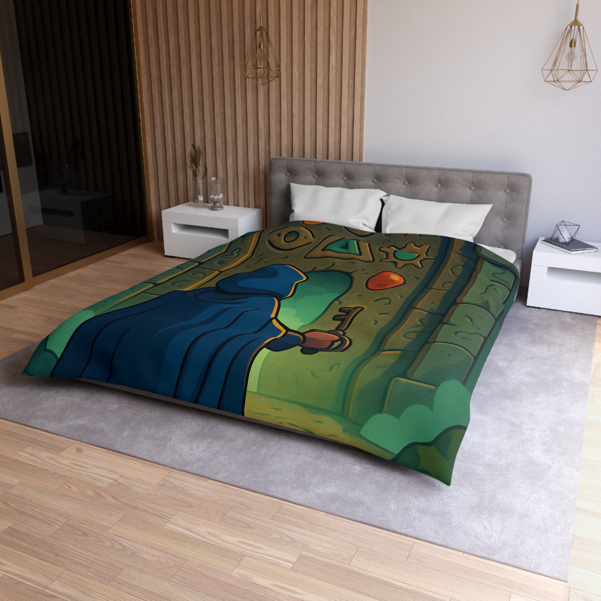 Housse de Couette Microfibre Design Artistique Moderne Décoration Chambre Confort Premium