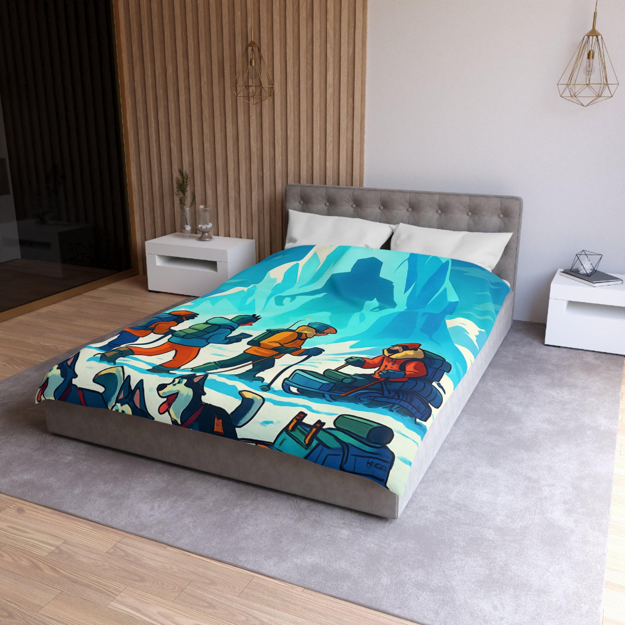 Housse de Couette Microfibre Illustration Unique Design Moderne Décoration Intérieure Raffinée