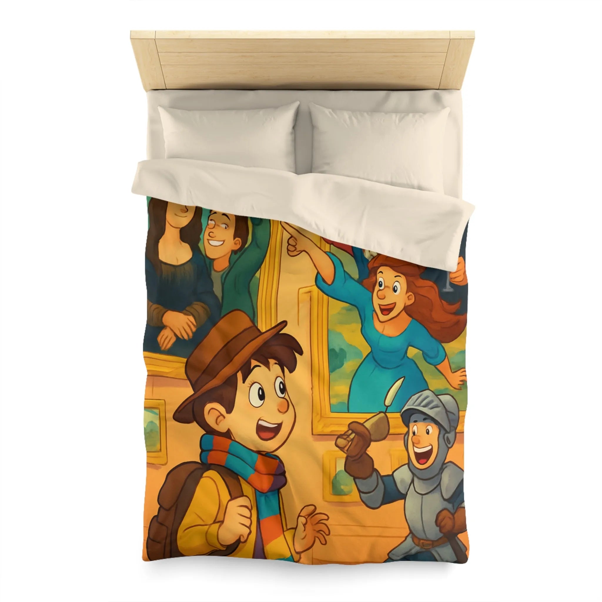 Couette Enfant Haute Qualité Motif Musée Aventure Jeux Joyeux Chevalier Éducatif Coloré