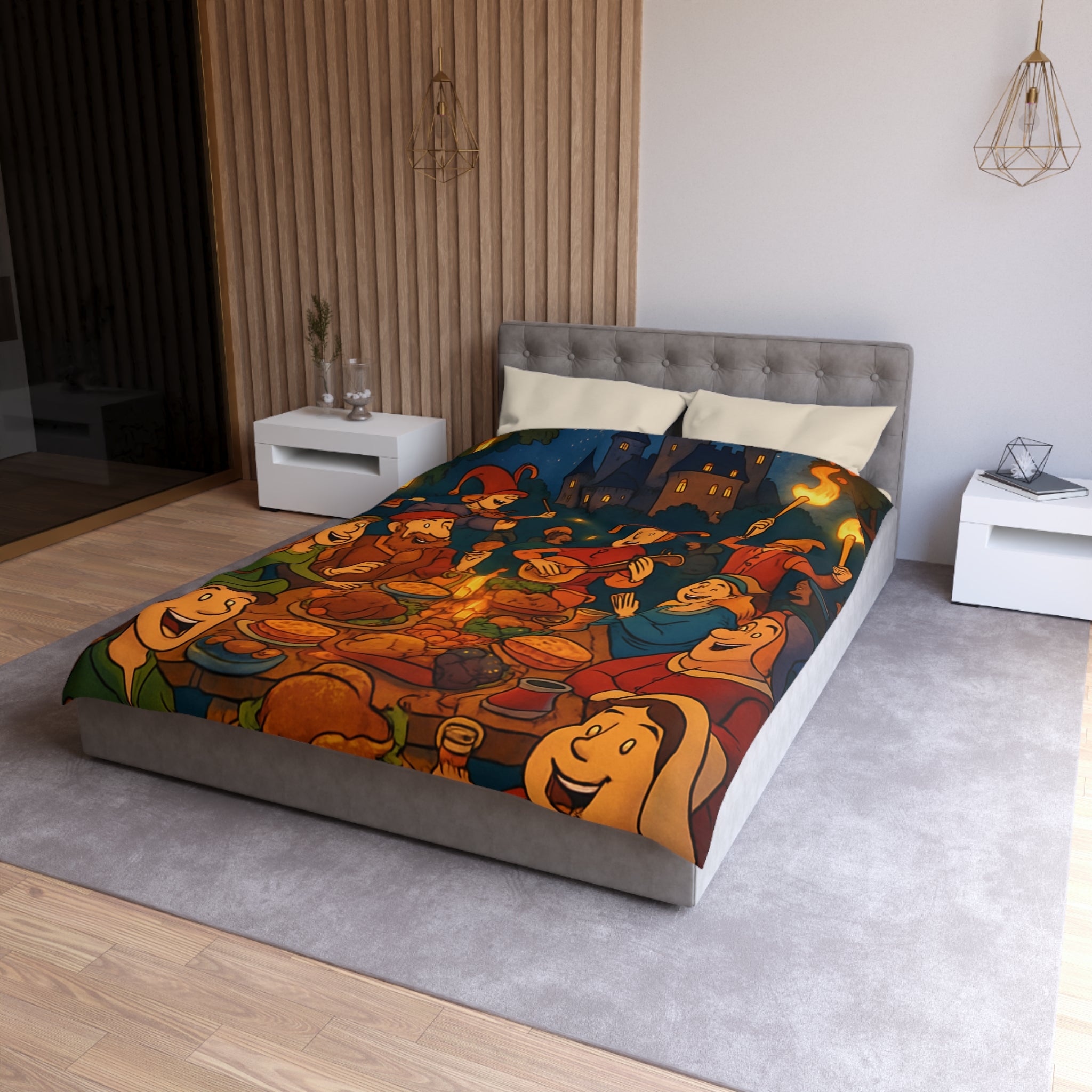 Housse de Couette Microfibre Design Artistique Moderne Décoration Chambre Confort Premium