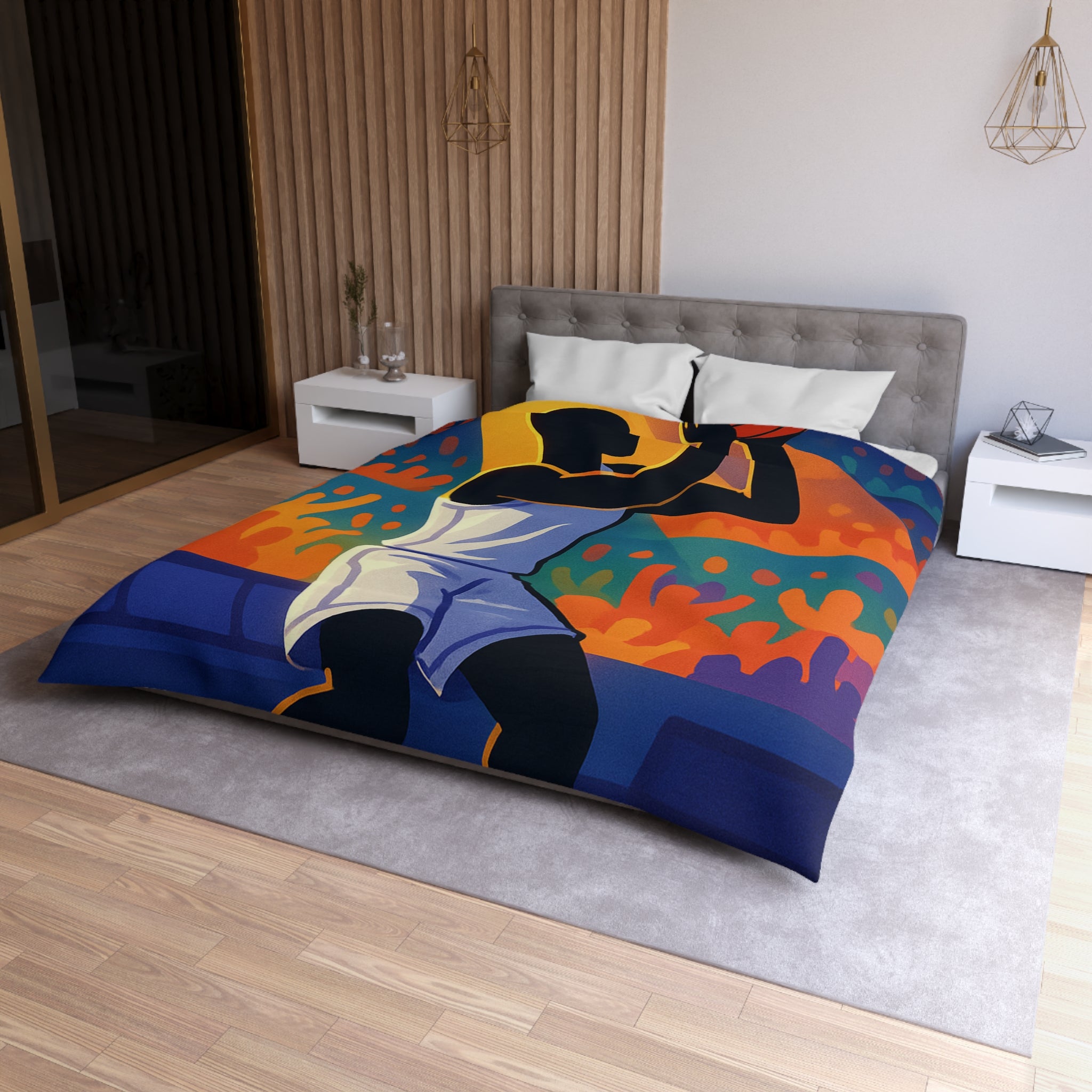 Housse de Couette Microfibre Illustration Unique Design Moderne Décoration Intérieure Raffinée