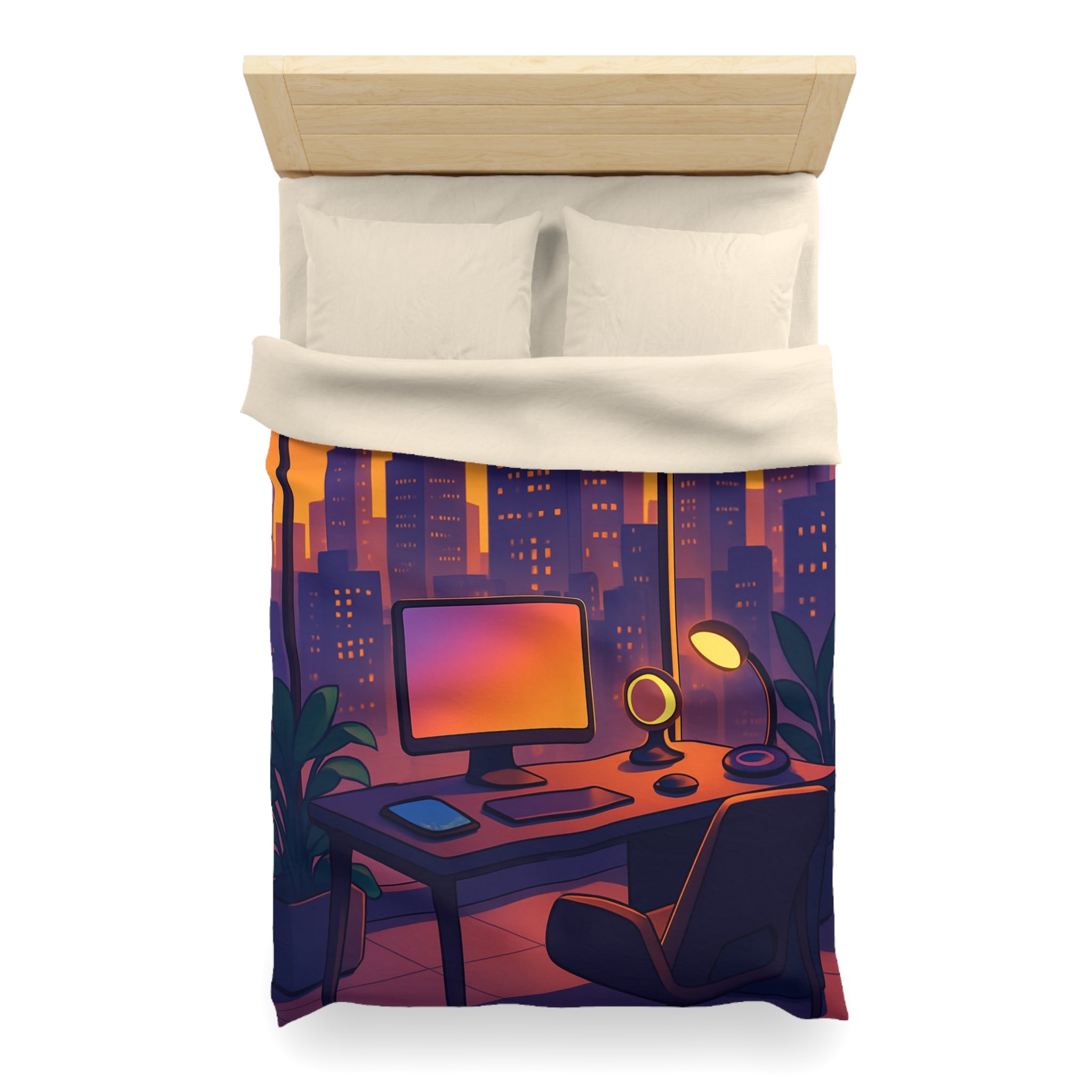 Housse de Couette Microfibre Design Artistique Moderne Décoration Chambre Confort Premium