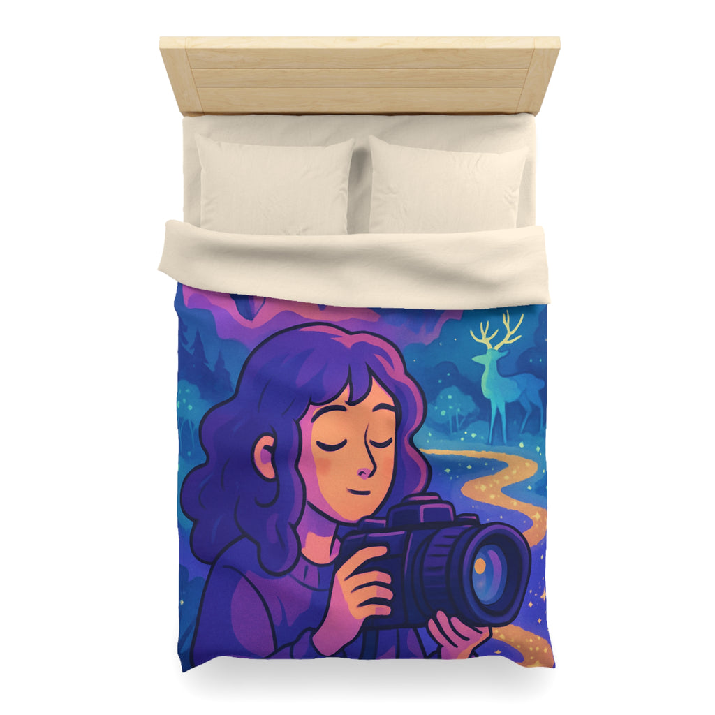 Housse de Couette Mystique avec Paysage Onirique et Envolée de Montagnes Flottantes