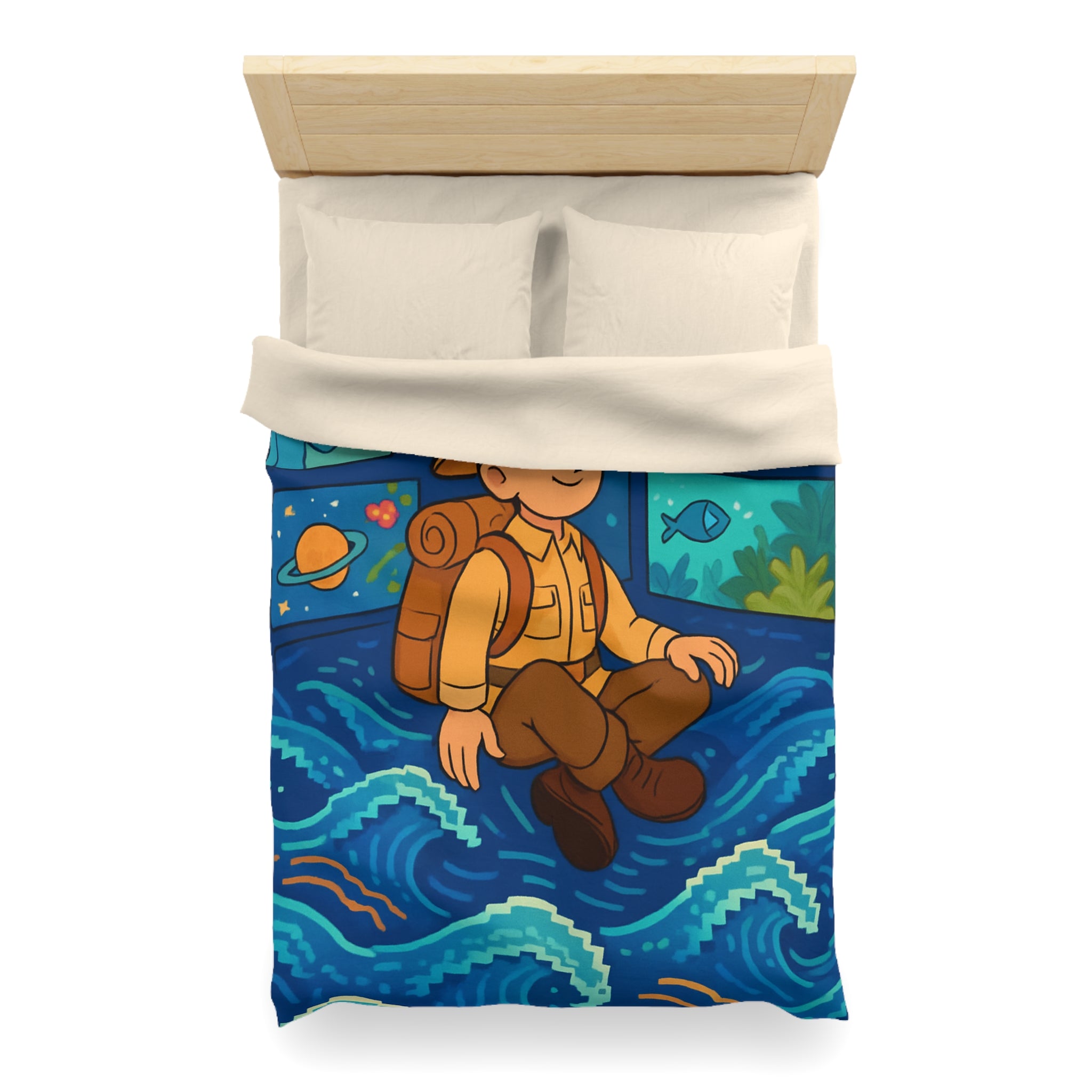 Housse de Couette Microfibre Illustration Unique Design Moderne Décoration Intérieure Raffinée