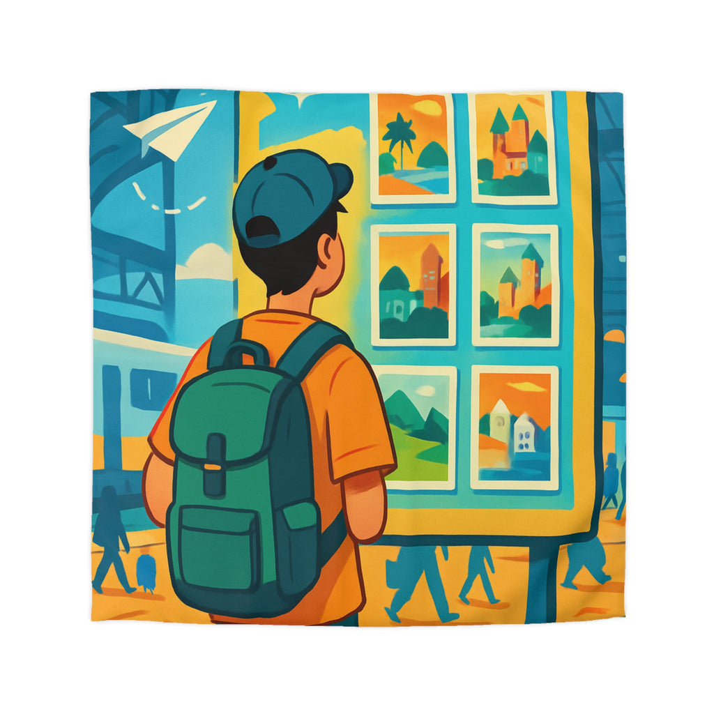 Housse de Couette Microfibre Design Artistique Moderne Décoration Chambre Confort Premium