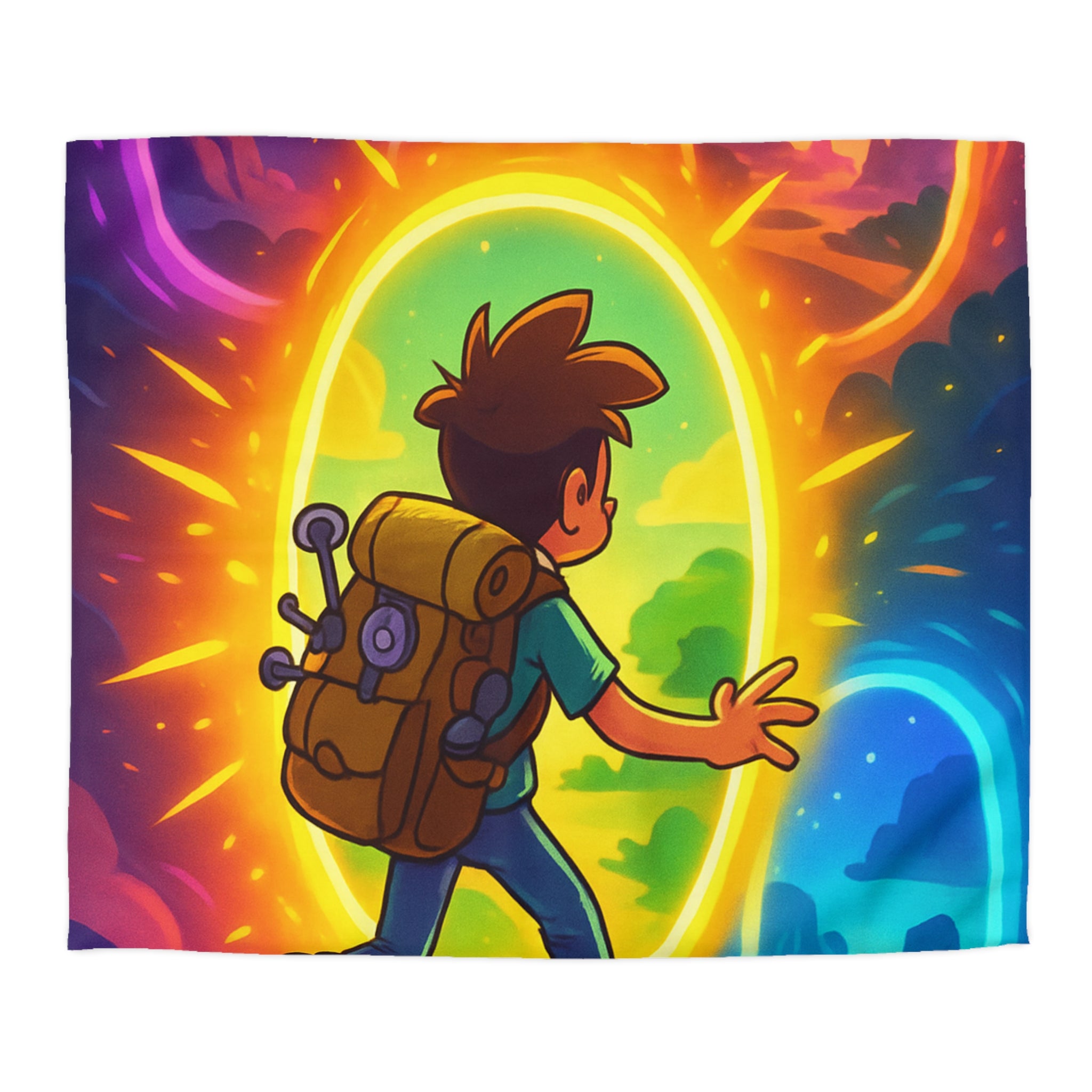 Spacieux Monde Dessiné : Couette Aventure Porte Portail Multivers Enfant Univers Coloré