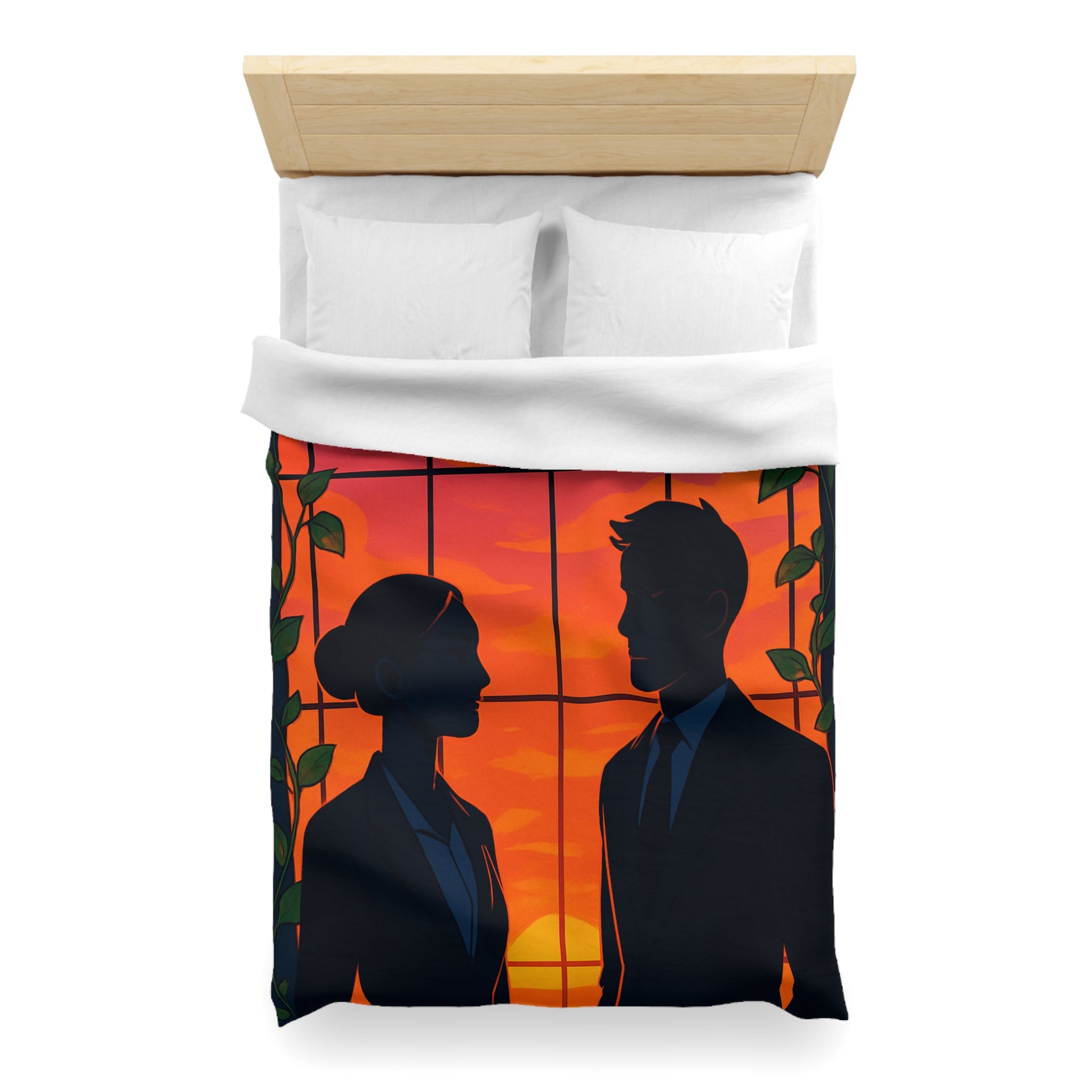 Housse de Couette Microfibre Design Artistique Moderne Décoration Chambre Confort Premium