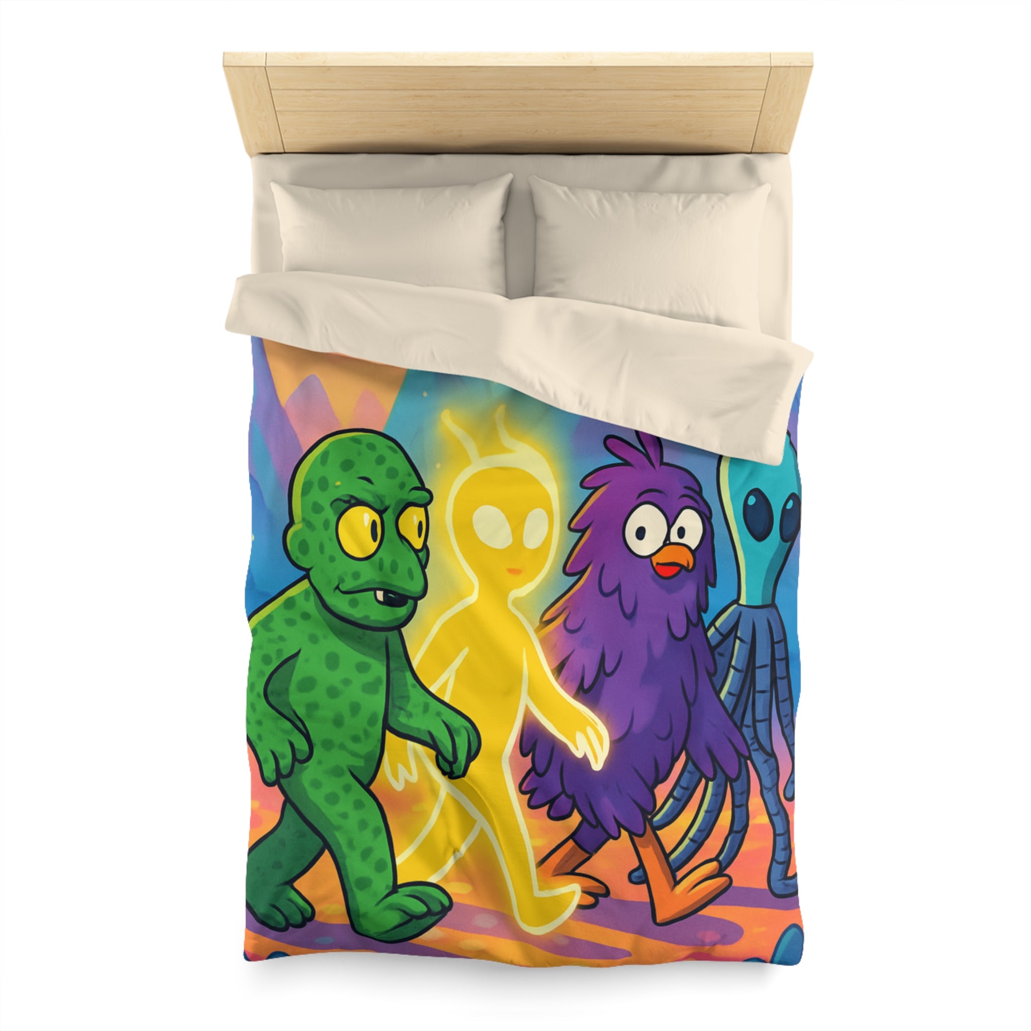 Housse de Couette Microfibre Design Artistique Moderne Décoration Chambre Confort Premium