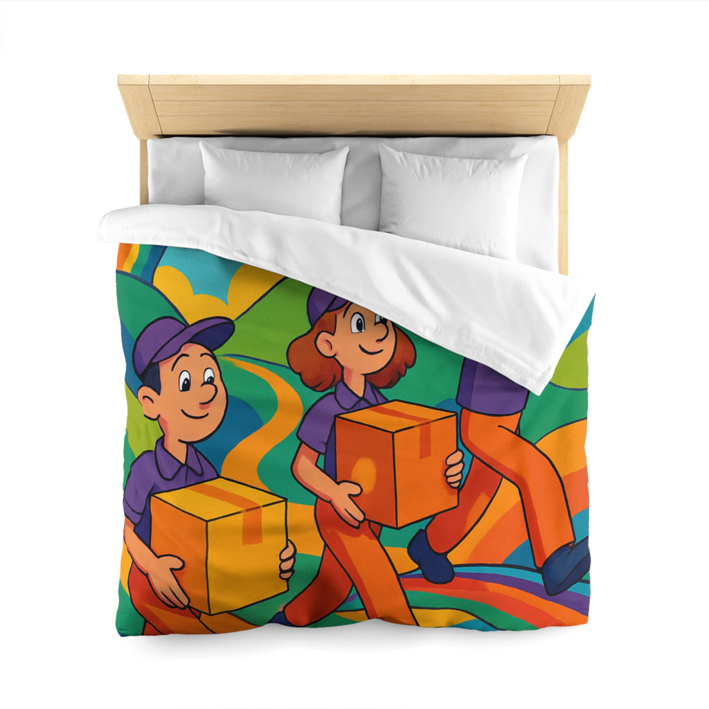 Housse de Couette Microfibre Design Artistique Moderne Décoration Chambre Confort Premium