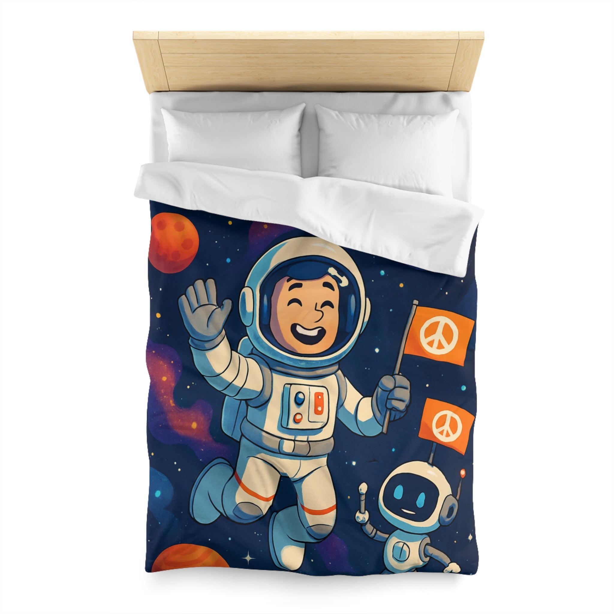 Housse de Couette Microfibre Motif Créatif Original Style Contemporain Chambre Élégante