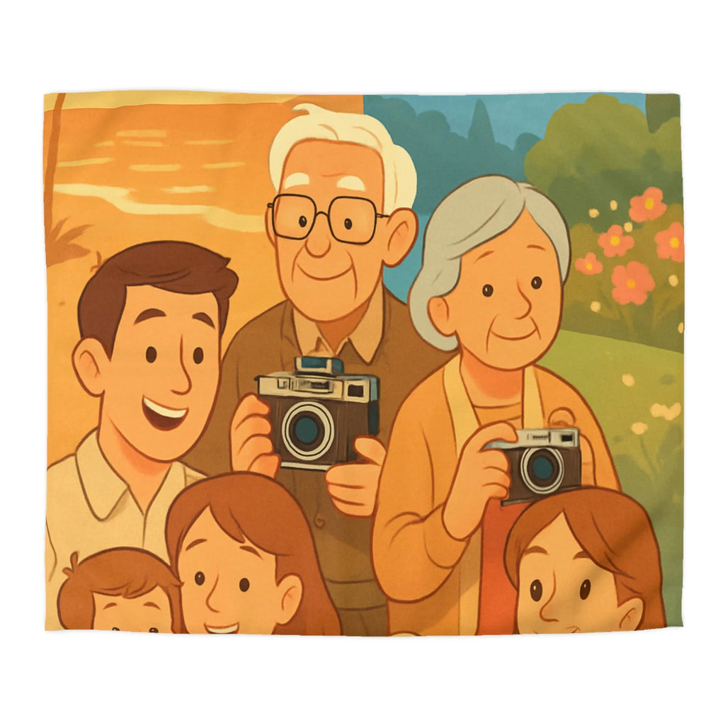 Housse de Couette Enfants Aventure Famille Paysage Soleil et Montagne Poétique Douceur