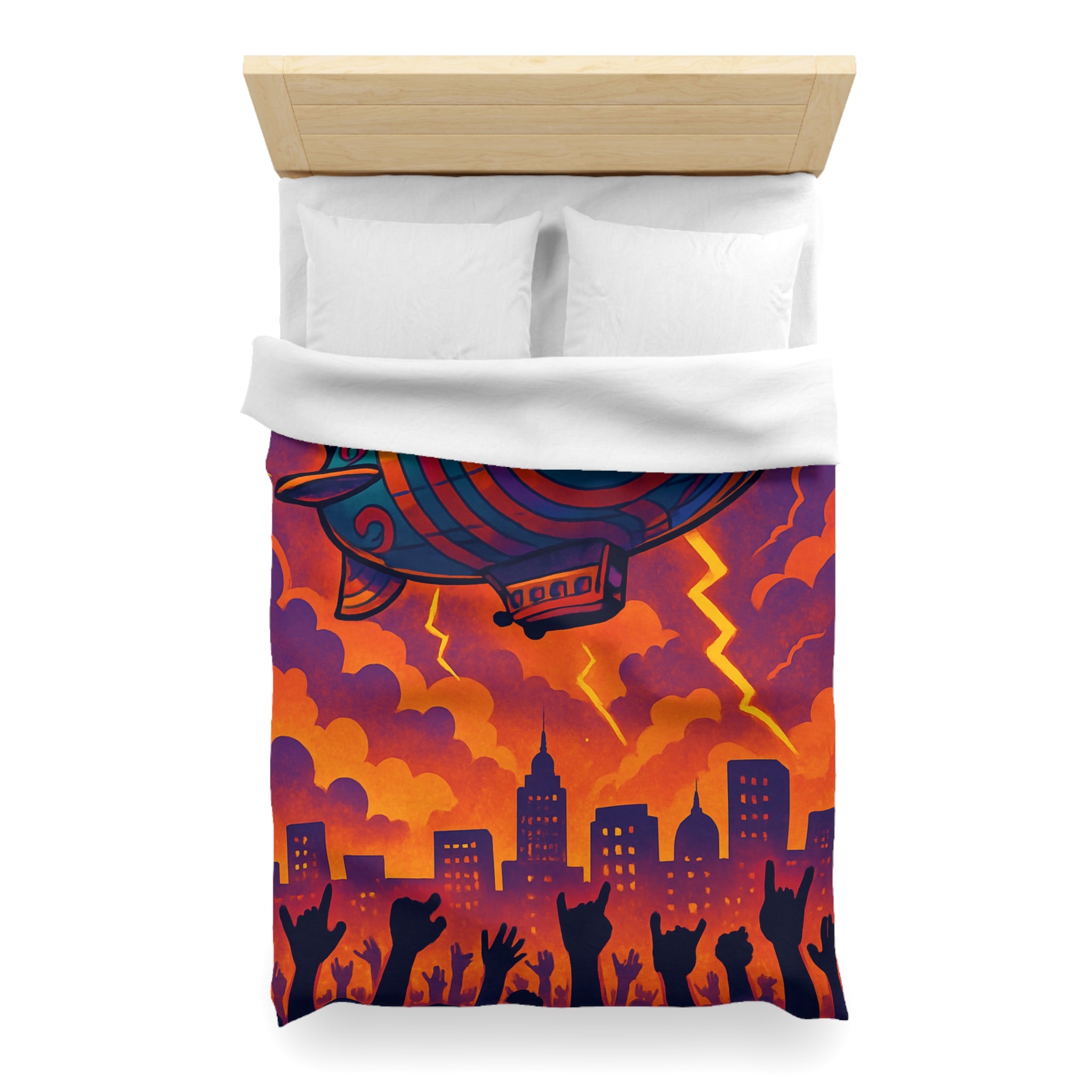 Housse de Couette Microfibre Illustration Unique Design Moderne Décoration Intérieure Raffinée