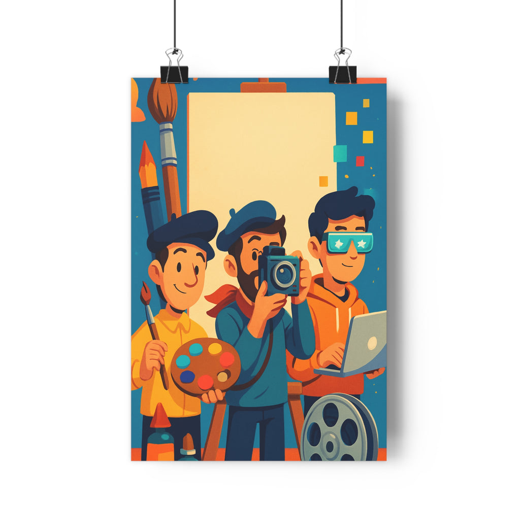 Poster décoratif art mural moderne vibrant rouge jaune salon bureau créativité unique ambiance galerie