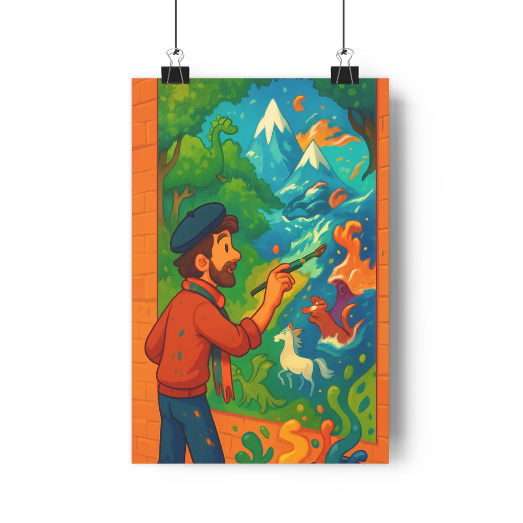 Poster décoratif aquarelle mystique créatif coloré salon chambre moderne artistique intérieur aventure imagination fantaisie