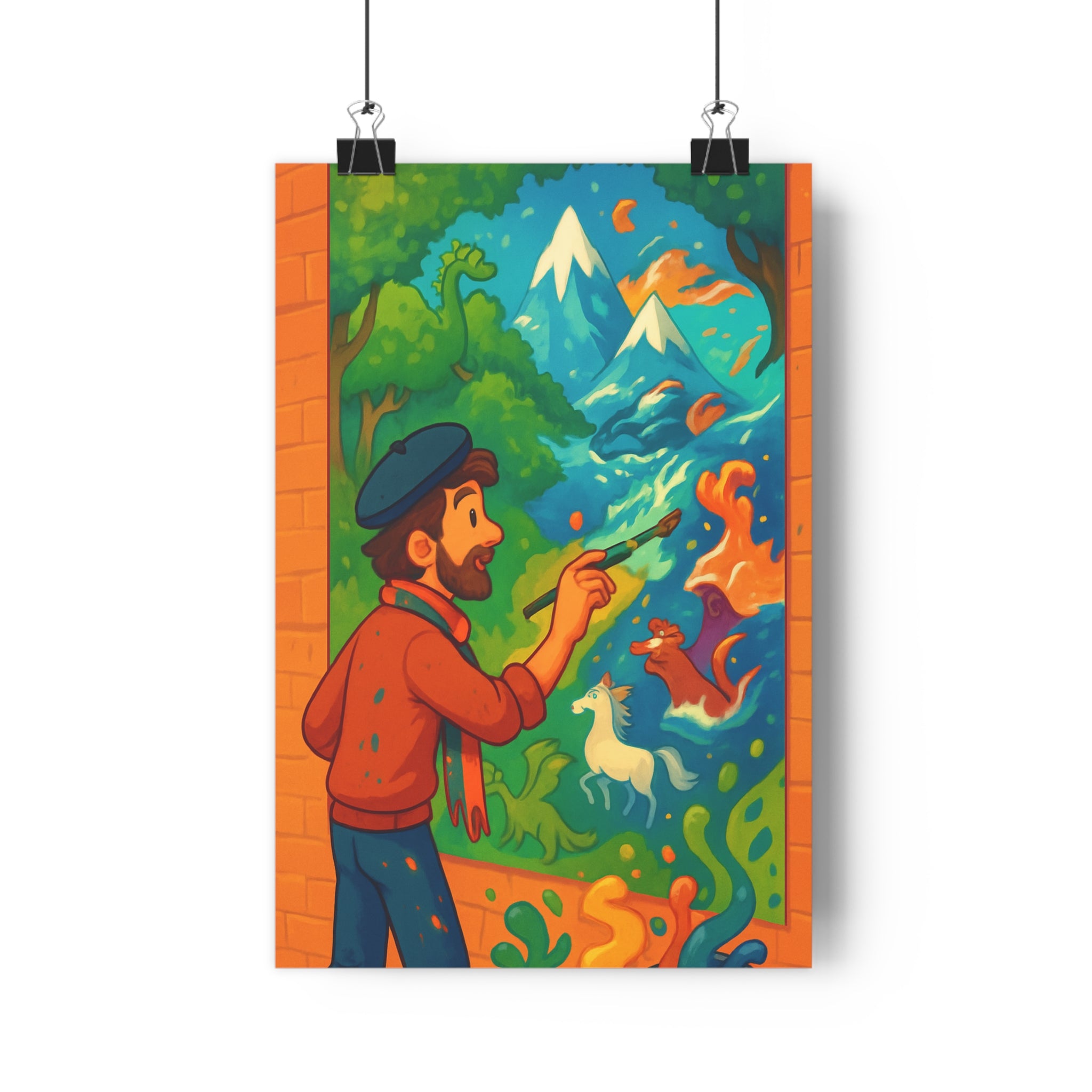 Poster décoratif aquarelle mystique créatif coloré salon chambre moderne artistique intérieur aventure imagination fantaisie