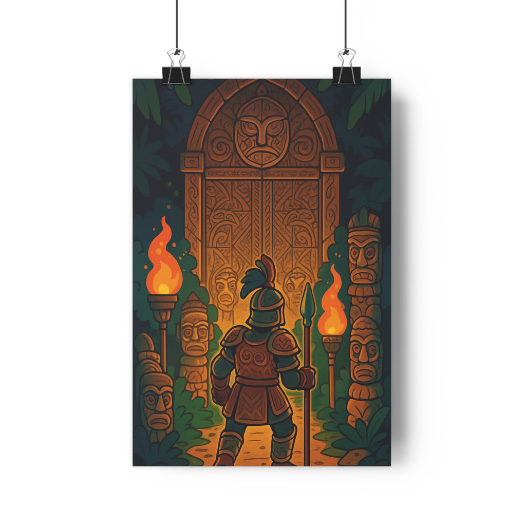 Poster décoratif guerrier mythologie tribal mystique aventure chambre salon doré chaud 30x46 cm qualité