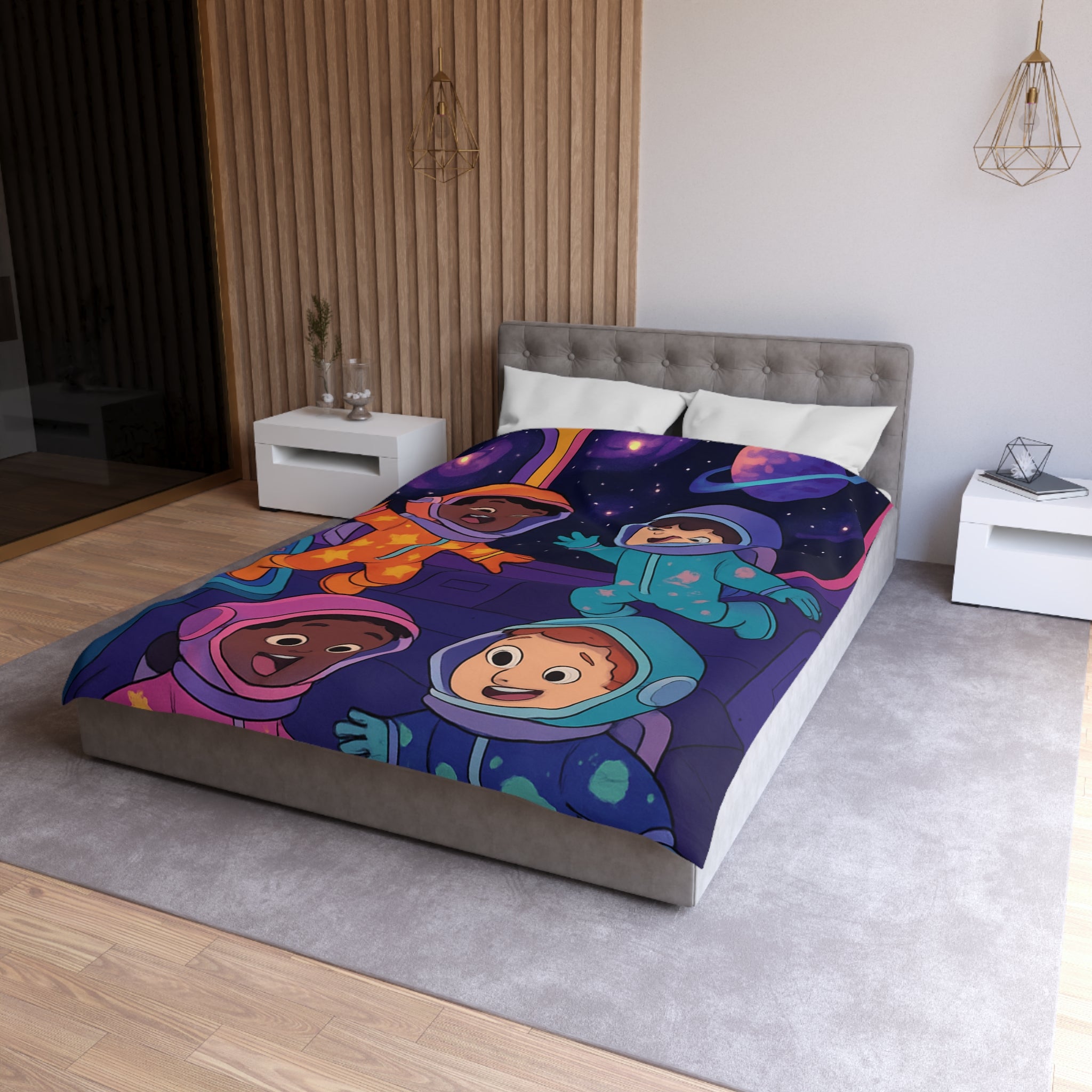 Housse de Couette Microfibre Motif Créatif Original Style Contemporain Chambre Élégante