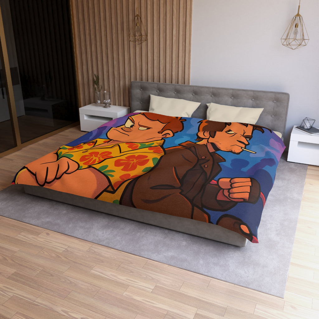 Housse de Couette Microfibre Illustration Unique Design Moderne Décoration Intérieure Raffinée