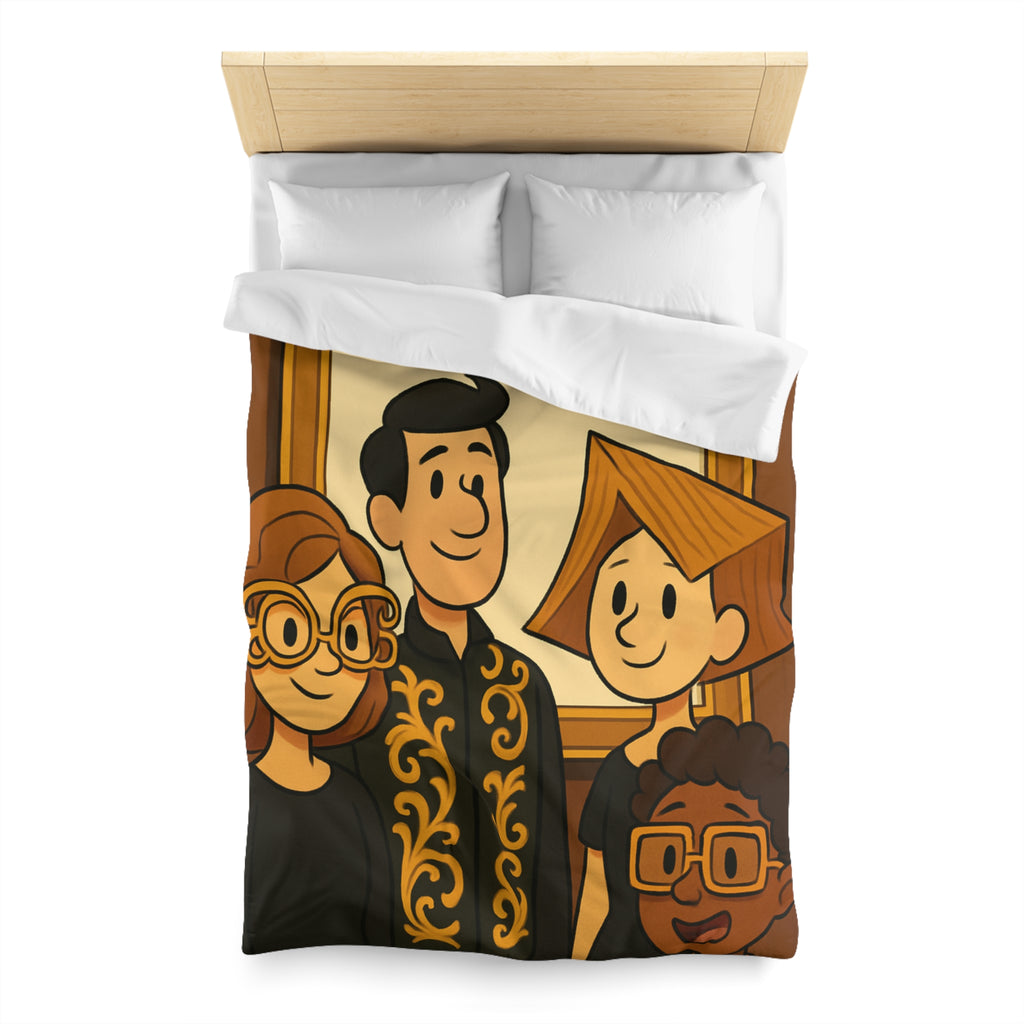 Housse de Couette Originale avec Illustration de Quatre Personnages Animés au Style Unique