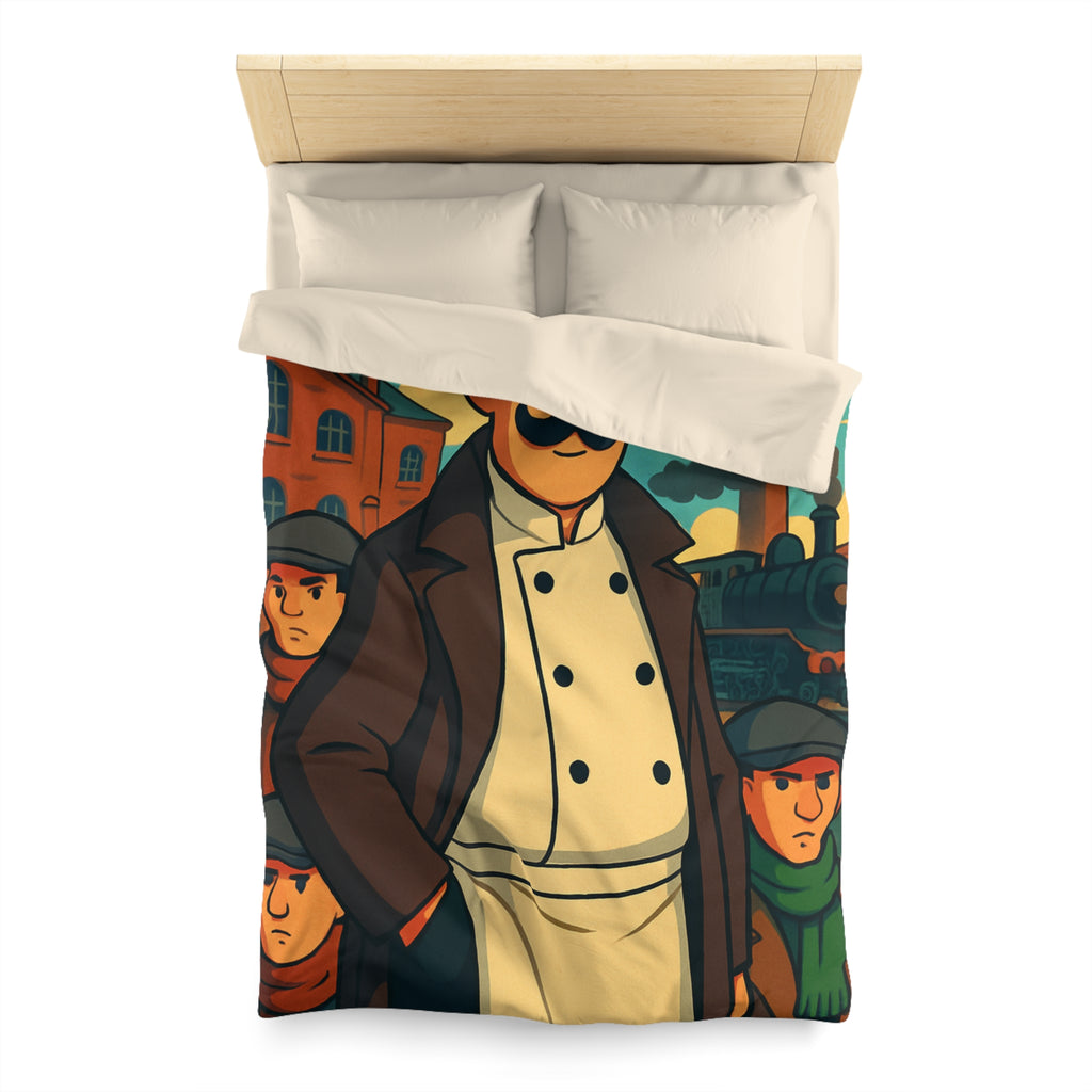 Housse de Couette Microfibre Motif Créatif Original Style Contemporain Chambre Élégante