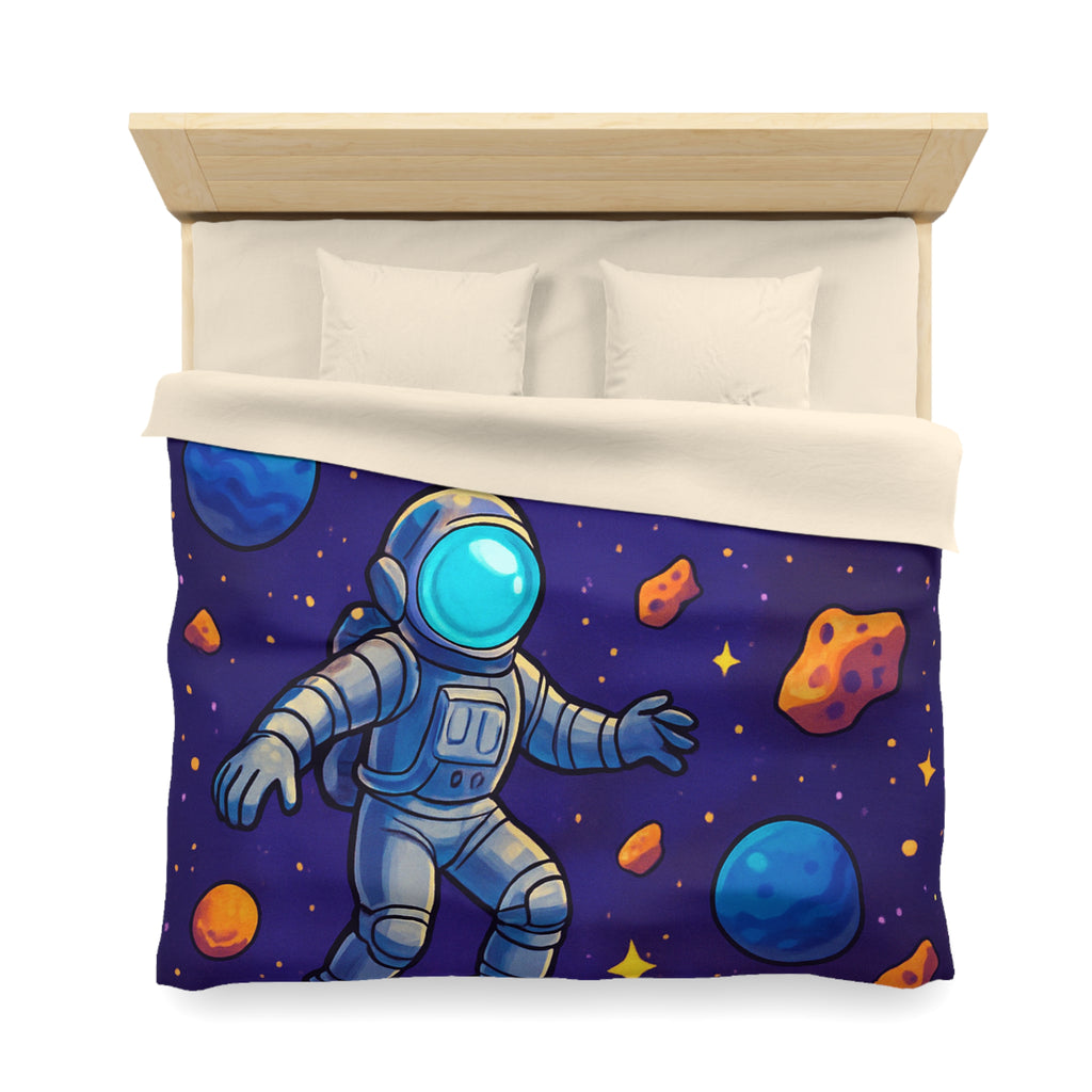Housse de couette spatiale avec astronaute et planètes colorées pour enfants et adultes
