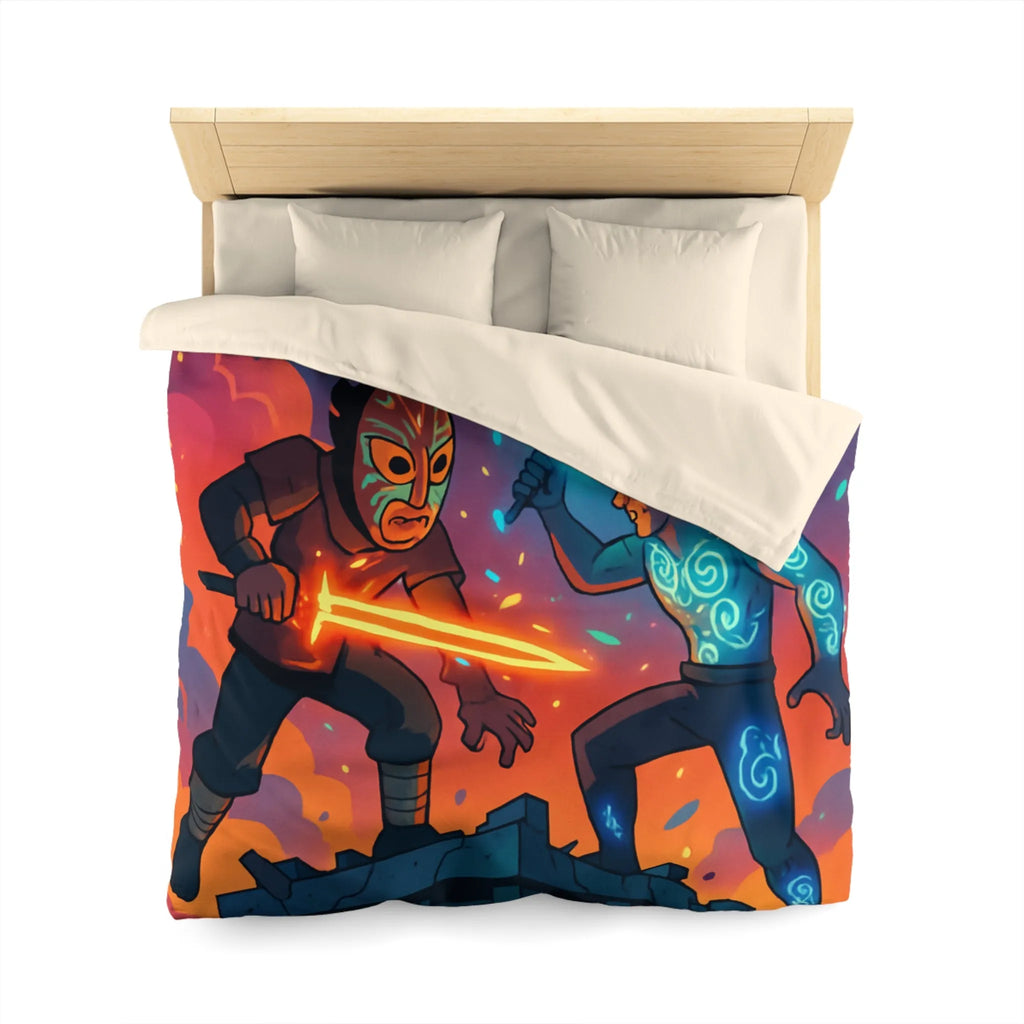 Housse de Couette Microfibre Art Graphique Contemporain Style Décoratif Chambre Tendance